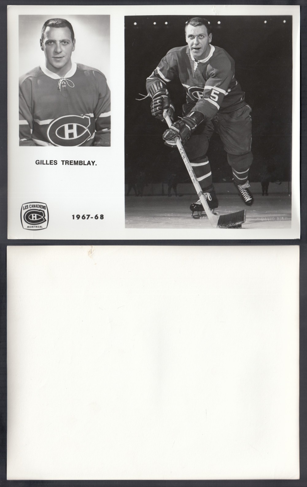 1967-68 MONTREAL CANADIENS MEDIA PHOTO G. TREMBLAY photo