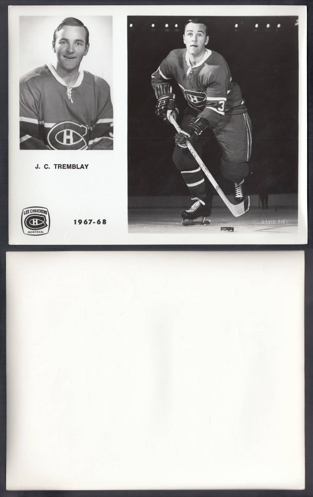1967-68 MONTREAL CANADIENS MEDIA PHOTO J.C. TREMBLAY photo 1967-68 MONTREAL CANADIENS MEDIA PHOTO J.C. TREMBLAY photo