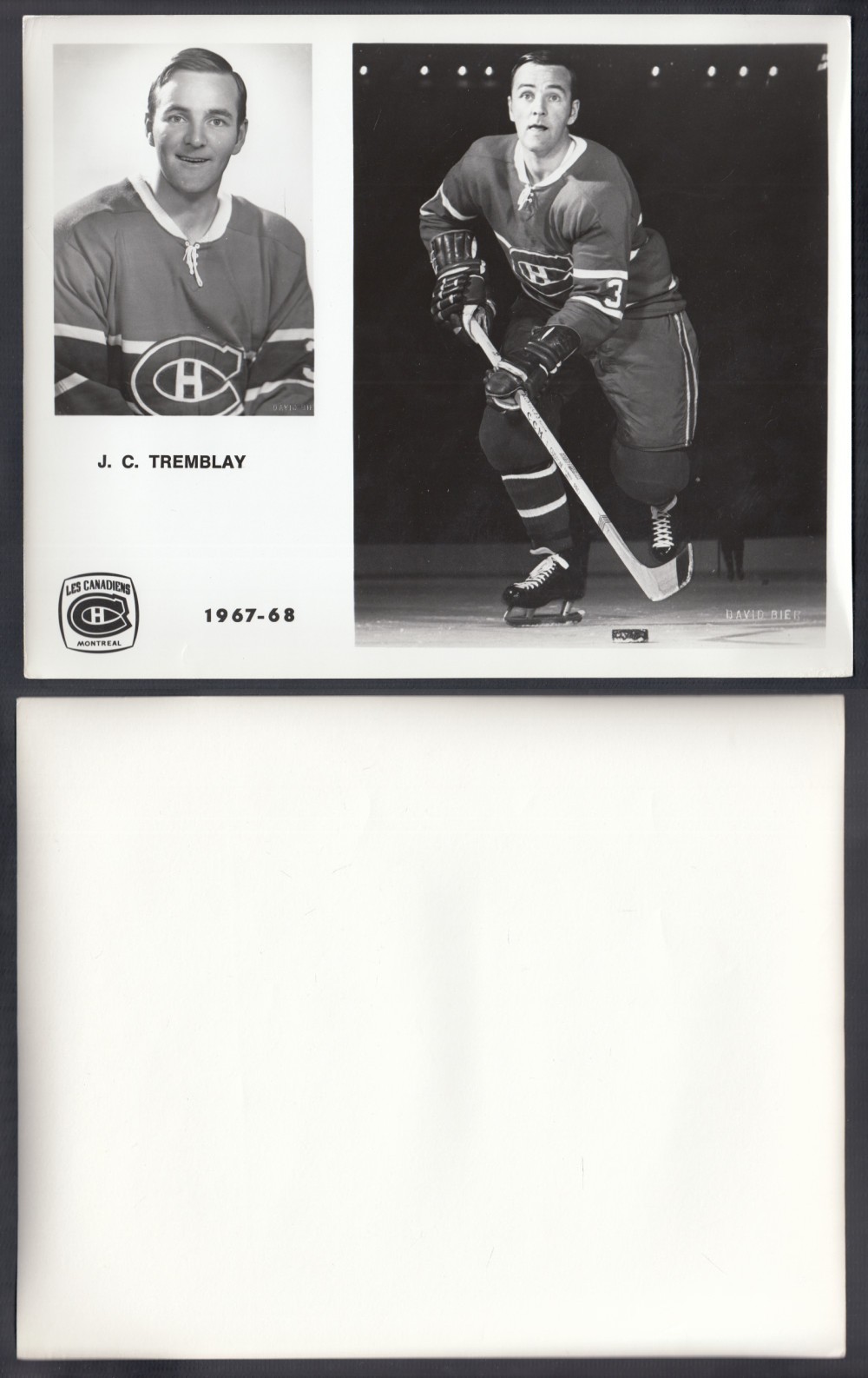 1967-68 MONTREAL CANADIENS MEDIA PHOTO J.C. TREMBLAY photo