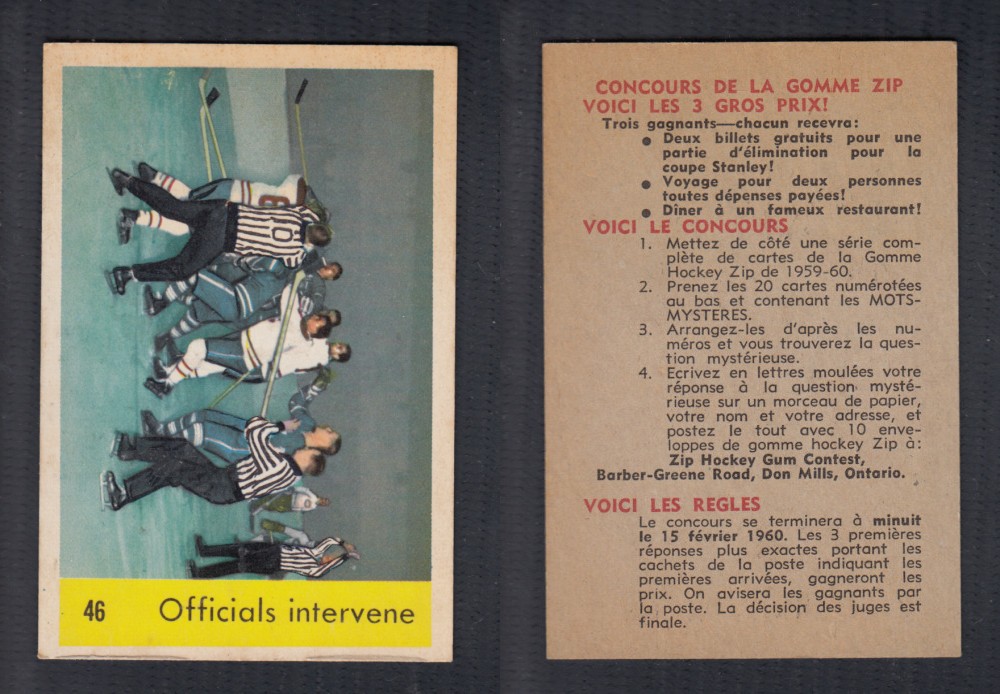 1959-60 PARKHURST HOCKEY CARD #46 OFFICIALS INTERVENE photo 1959-60 PARKHURST HOCKEY CARD #46 OFFICIALS INTERVENE photo