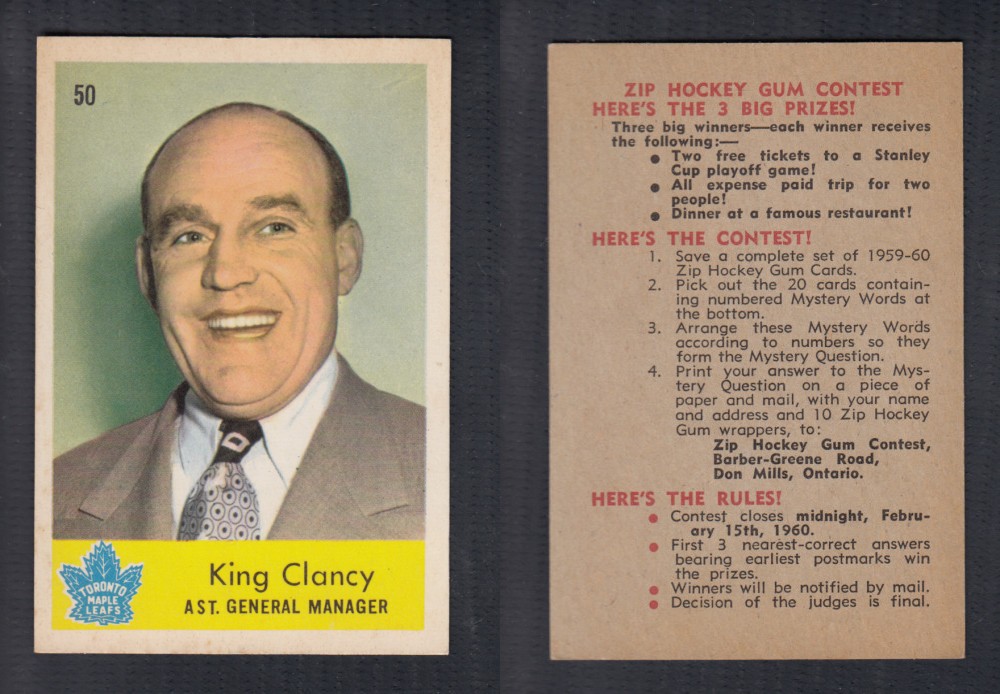 1959-60 PARKHURST HOCKEY CARD #50 K. CLANCY photo 1959-60 PARKHURST HOCKEY CARD #50 K. CLANCY photo