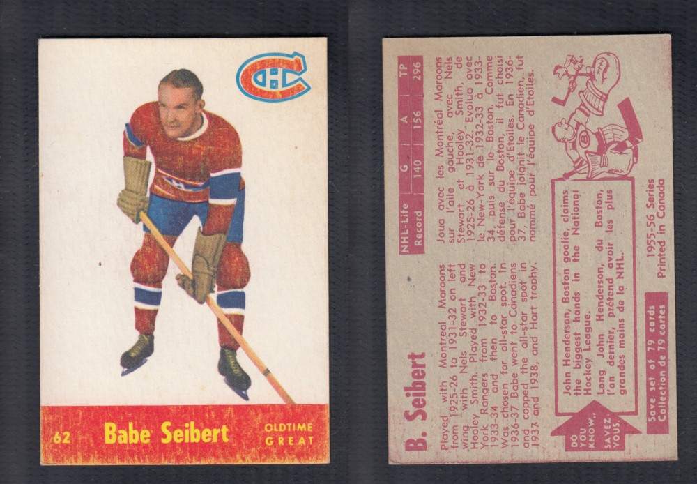 1955-56 PARKHURST HOCKEY CARD #62 B. SEIBERT photo 1955-56 PARKHURST HOCKEY CARD #62 B. SEIBERT photo