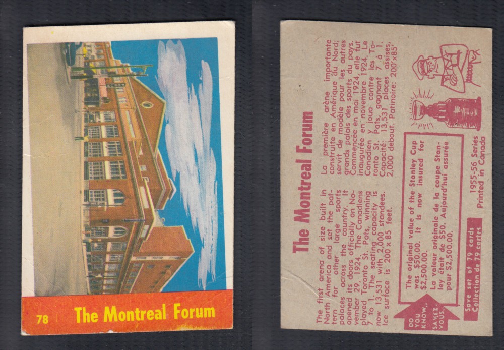 1955-56 PARKHURST HOCKEY CARD #78 THE MONTREAL FORUM photo 1955-56 PARKHURST HOCKEY CARD #78 THE MONTREAL FORUM photo