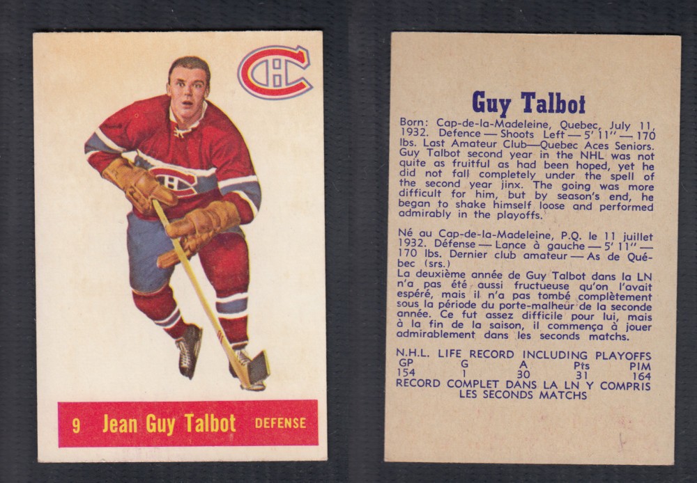 1957-58 PARKHURST HOCKEY CARD #9 J. TALBOT photo 1957-58 PARKHURST HOCKEY CARD #9 J. TALBOT photo