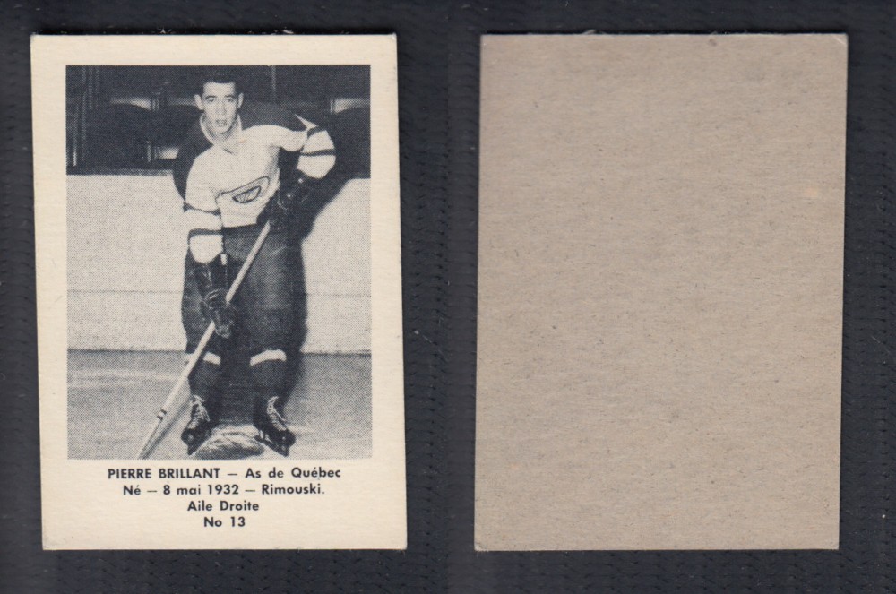 1952-53 LAVAL DAIRY UPDATE HOCKEY CARD #13 P. BRILLIANT photo 1952-53 LAVAL DAIRY UPDATE HOCKEY CARD #13 P. BRILLIANT photo