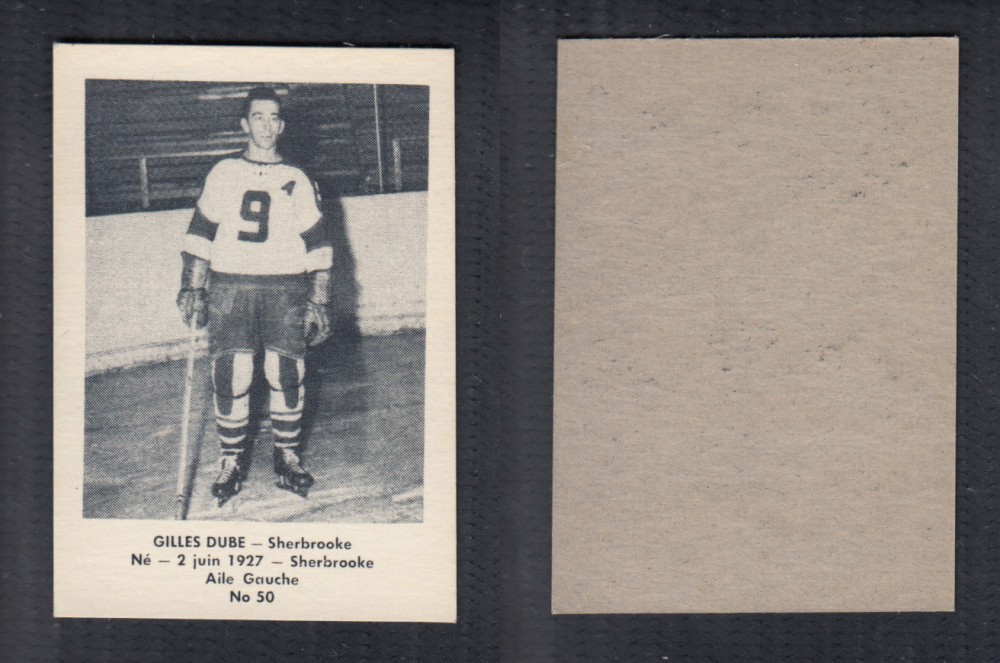 1952-53 LAVAL DAIRY UPDATE HOCKEY CARD #50 G. DUBE photo 1952-53 LAVAL DAIRY UPDATE HOCKEY CARD #50 G. DUBE photo