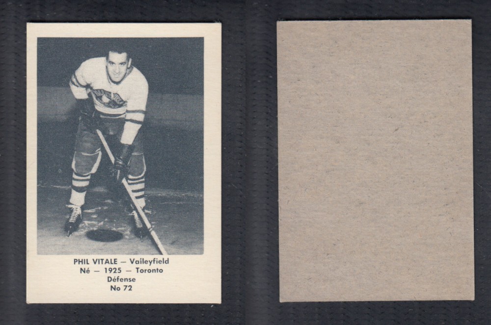 1952-53 LAVAL DAIRY UPDATE HOCKEY CARD #72 P. VITALE photo 1952-53 LAVAL DAIRY UPDATE HOCKEY CARD #72 P. VITALE photo