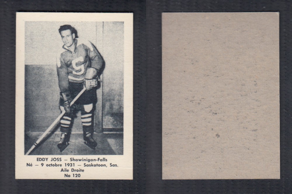 1952-53 LAVAL DAIRY UPDATE HOCKEY CARD #120 E. JOSS photo 1952-53 LAVAL DAIRY UPDATE HOCKEY CARD #120 E. JOSS photo