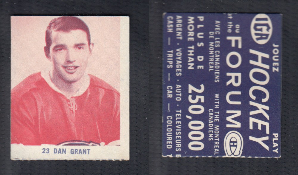1967-68 IGA MONTREAL CANADIENS HOCKEY CARD #23 D. GRANT photo 1967-68 IGA MONTREAL CANADIENS HOCKEY CARD #23 D. GRANT photo