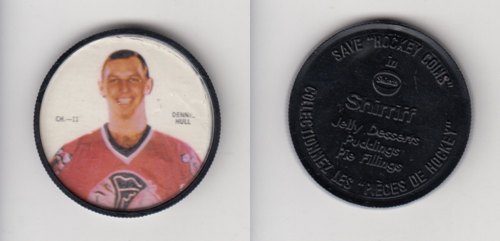 1968-69 SHIRRIFF HOCKEY COIN D. HULL CH-11 *SP* photo 1968-69 SHIRRIFF HOCKEY COIN D. HULL CH-11 *SP* photo