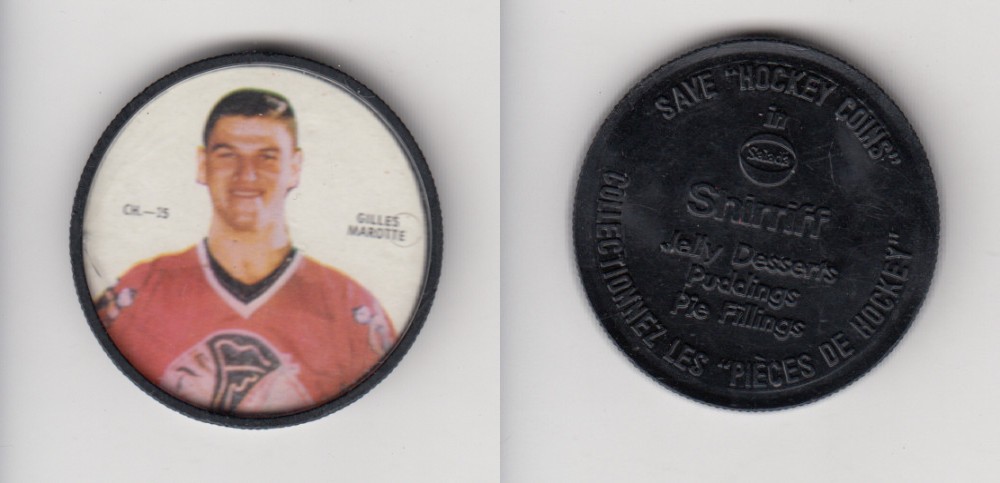 1968-69 SHIRRIFF HOCKEY COIN G. MAROTTE CH-15 *SP* photo 1968-69 SHIRRIFF HOCKEY COIN G. MAROTTE CH-15 *SP* photo