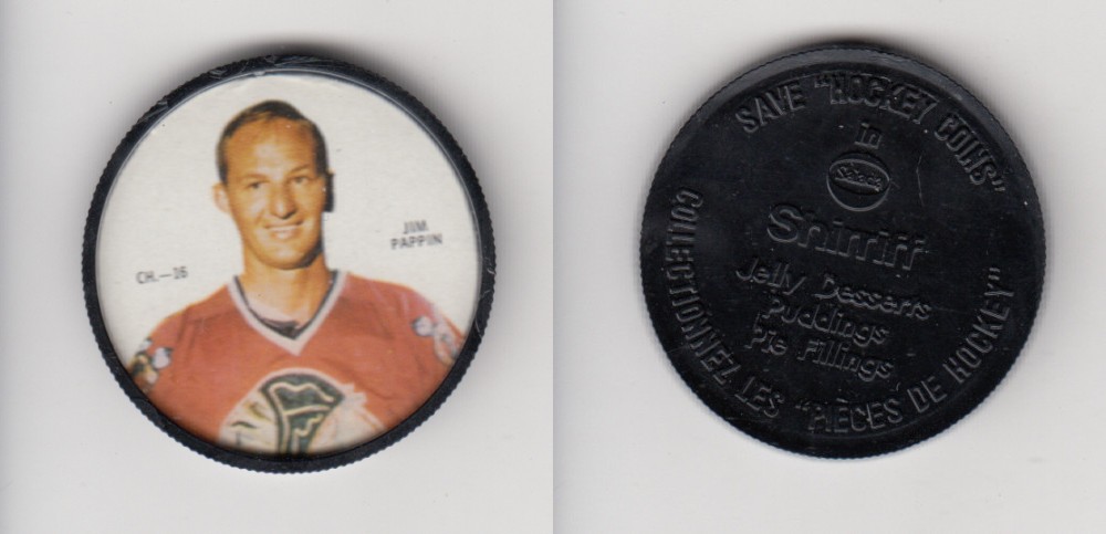 1968-69 SHIRRIFF HOCKEY COIN J. PAPPIN CH-16 *SP* photo 1968-69 SHIRRIFF HOCKEY COIN J. PAPPIN CH-16 *SP* photo