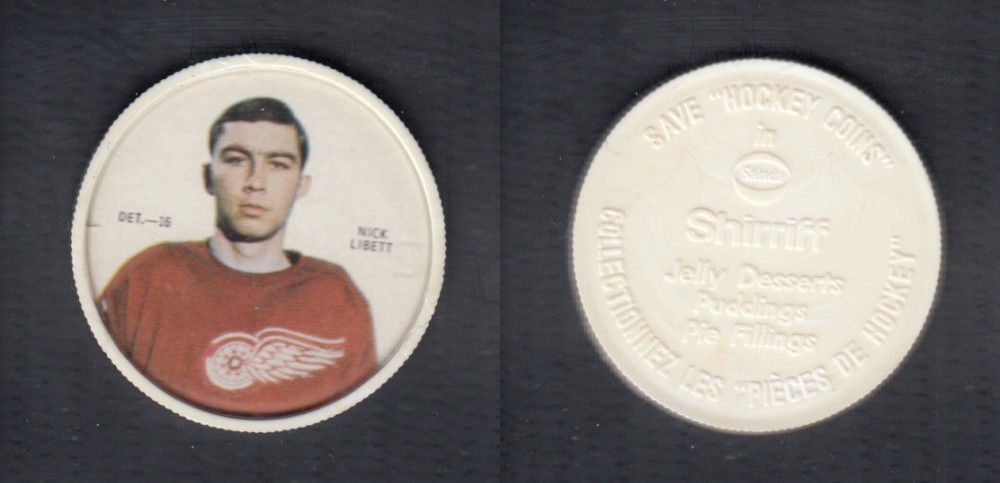 1968-69 SHIRRIFF HOCKEY COIN N. LIBETT DET-16 *SP* photo 1968-69 SHIRRIFF HOCKEY COIN N. LIBETT DET-16 *SP* photo