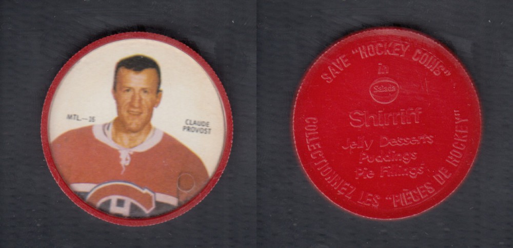 1968-69 SHIRRIFF HOCKEY COIN C. PROVOST MTL-16 *SP* photo 1968-69 SHIRRIFF HOCKEY COIN C. PROVOST MTL-16 *SP* photo