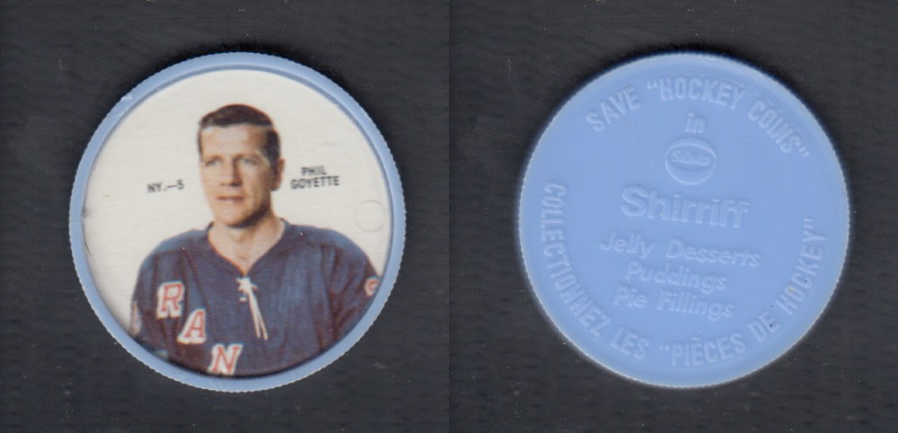 1968-69 SHIRRIFF HOCKEY COIN P. GOYETTE NY-5 photo 1968-69 SHIRRIFF HOCKEY COIN P. GOYETTE NY-5 photo