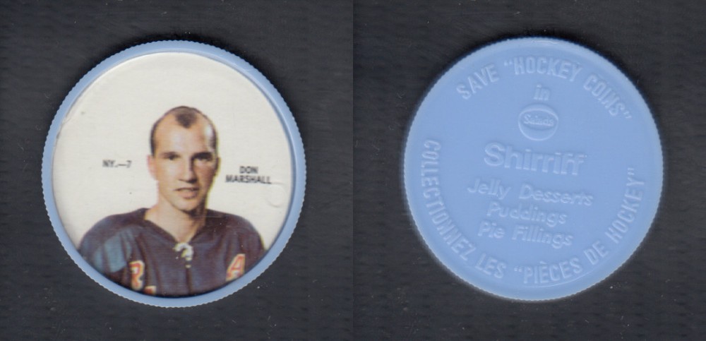 1968-69 SHIRRIFF HOCKEY COIN D. MARSHALL NY-7 photo 1968-69 SHIRRIFF HOCKEY COIN D. MARSHALL NY-7 photo
