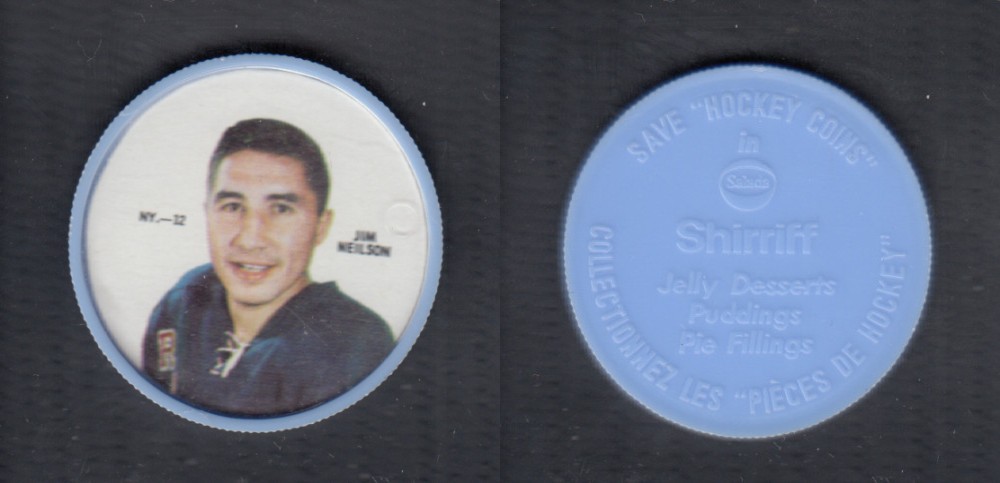 1968-69 SHIRRIFF HOCKEY COIN J. NEILSON NY-12 photo 1968-69 SHIRRIFF HOCKEY COIN J. NEILSON NY-12 photo