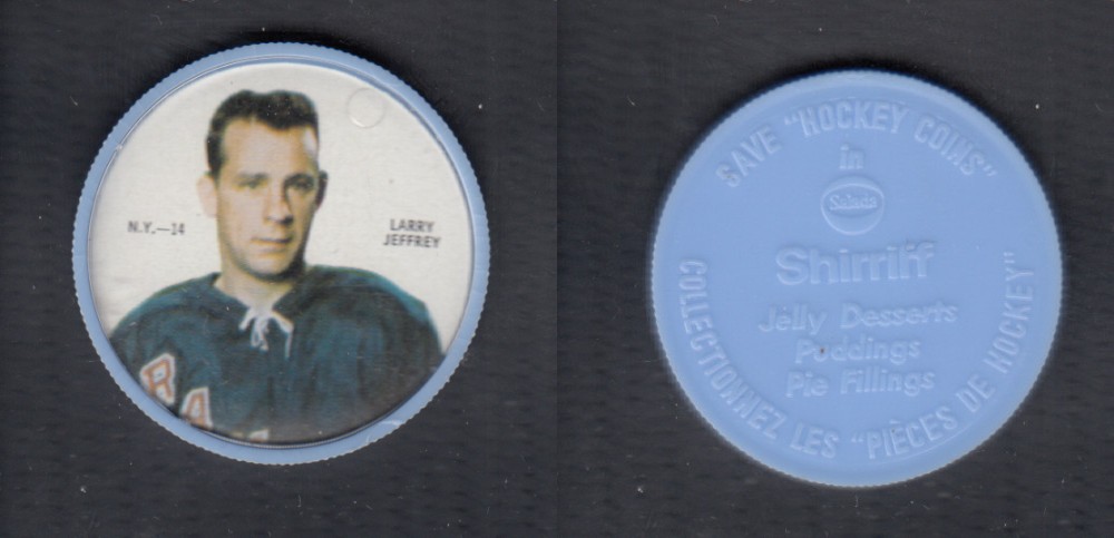 1968-69 SHIRRIFF HOCKEY COIN L. JEFFREY NY-14 *SP* photo 1968-69 SHIRRIFF HOCKEY COIN L. JEFFREY NY-14 *SP* photo