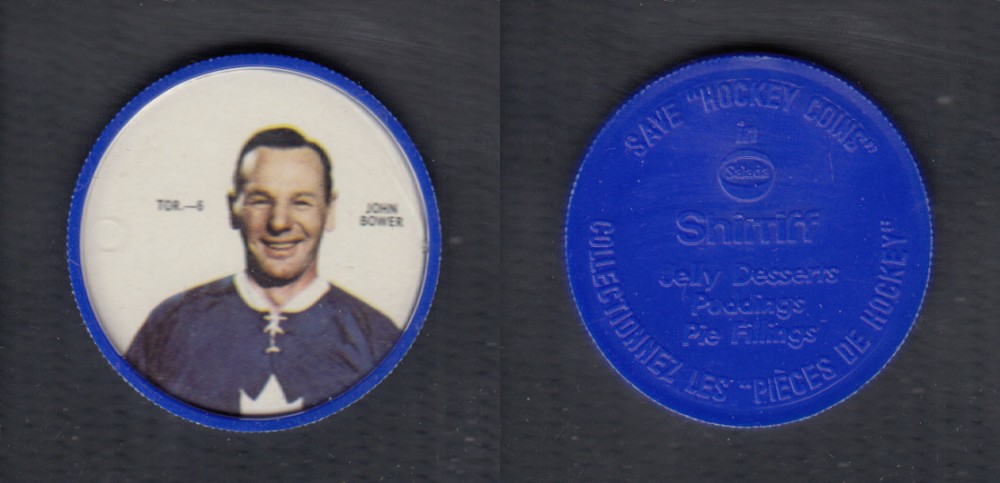 1968-69 SHIRRIFF HOCKEY COIN J. BOWER TOR-6 photo 1968-69 SHIRRIFF HOCKEY COIN J. BOWER TOR-6 photo