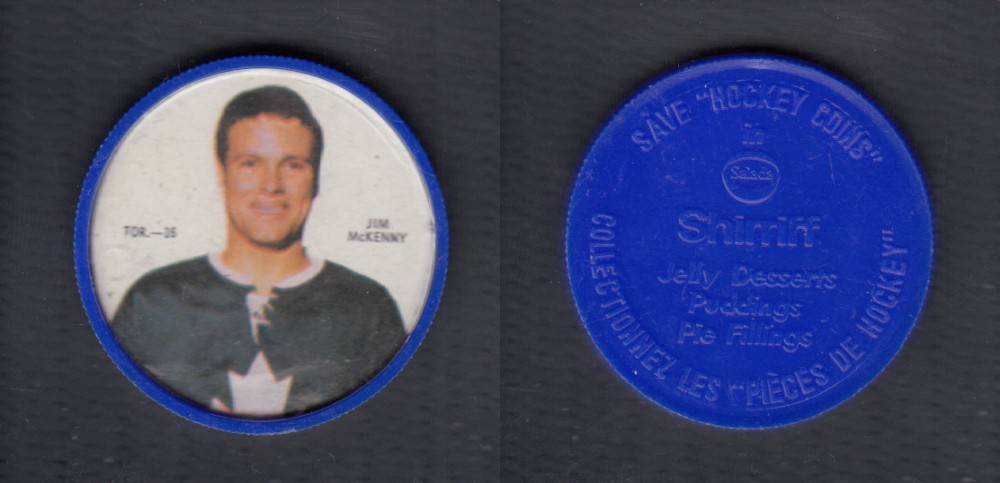 1968-69 SHIRRIFF HOCKEY COIN J. MCKENNY TOR-16 *SP* photo 1968-69 SHIRRIFF HOCKEY COIN J. MCKENNY TOR-16 *SP* photo