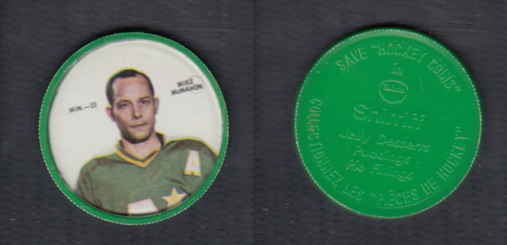 1968-69 SHIRRIFF HOCKEY COIN M. MCMAHON MIN-10 photo 1968-69 SHIRRIFF HOCKEY COIN M. MCMAHON MIN-10 photo