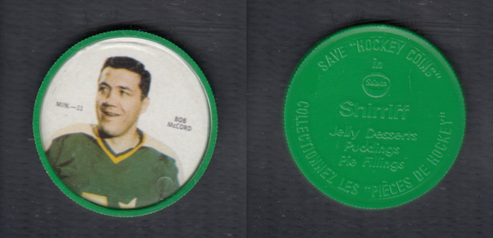 1968-69 SHIRRIFF HOCKEY COIN B. MCCORD MIN-11 *SP* photo 1968-69 SHIRRIFF HOCKEY COIN B. MCCORD MIN-11 *SP* photo
