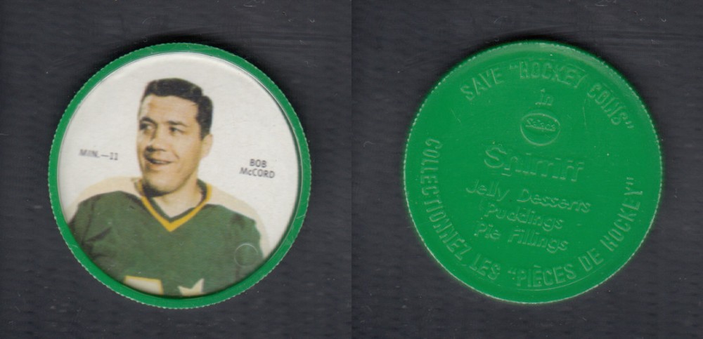 1968-69 SHIRRIFF HOCKEY COIN B. MCCORD MIN-11 *SP* photo 1968-69 SHIRRIFF HOCKEY COIN B. MCCORD MIN-11 *SP* photo