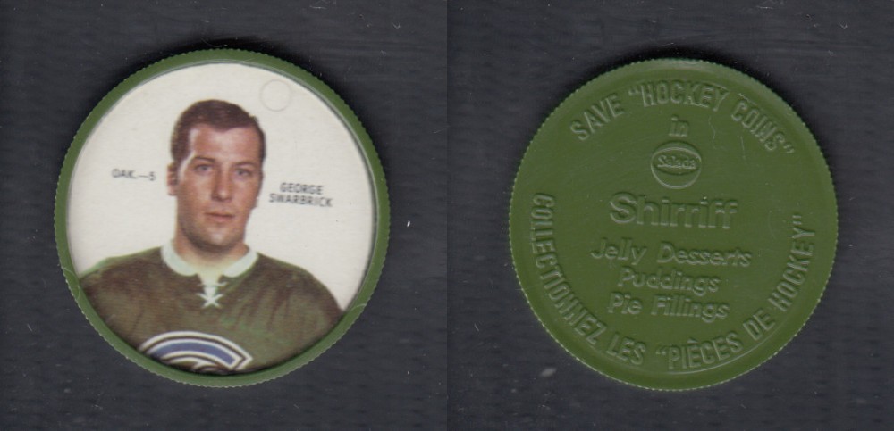 1968-69 SHIRRIFF HOCKEY COIN G. SWARBRICK OAK-5 *SP* photo 1968-69 SHIRRIFF HOCKEY COIN G. SWARBRICK OAK-5 *SP* photo