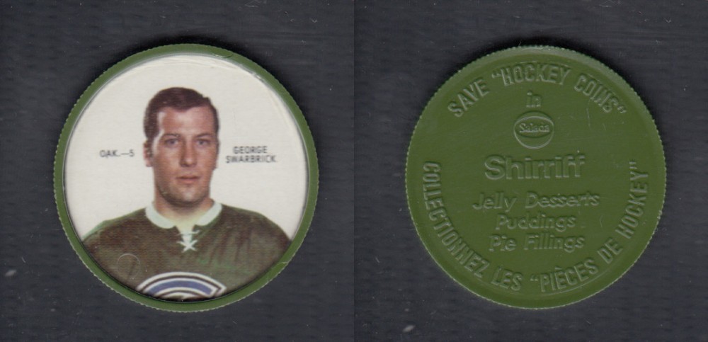 1968-69 SHIRRIFF HOCKEY COIN G. SWARBRICK OAK-5 *SP* photo 1968-69 SHIRRIFF HOCKEY COIN G. SWARBRICK OAK-5 *SP* photo