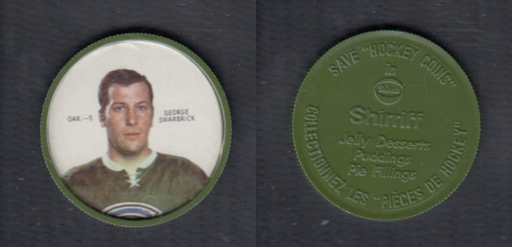 1968-69 SHIRRIFF HOCKEY COIN G. SWARBRICK OAK-5 *SP* photo 1968-69 SHIRRIFF HOCKEY COIN G. SWARBRICK OAK-5 *SP* photo