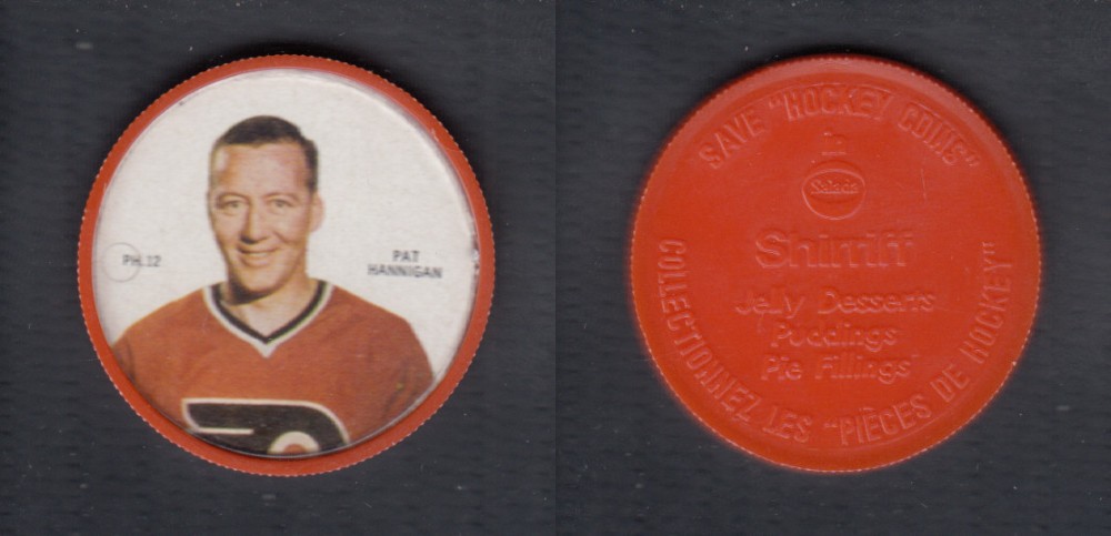 1968-69 SHIRRIFF HOCKEY COIN P. HANNIGAN PH-12 *SP* photo 1968-69 SHIRRIFF HOCKEY COIN P. HANNIGAN PH-12 *SP* photo