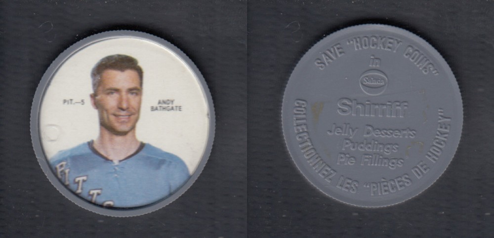1968-69 SHIRRIFF HOCKEY COIN A. BATHGATE PIT-5 photo 1968-69 SHIRRIFF HOCKEY COIN A. BATHGATE PIT-5 photo