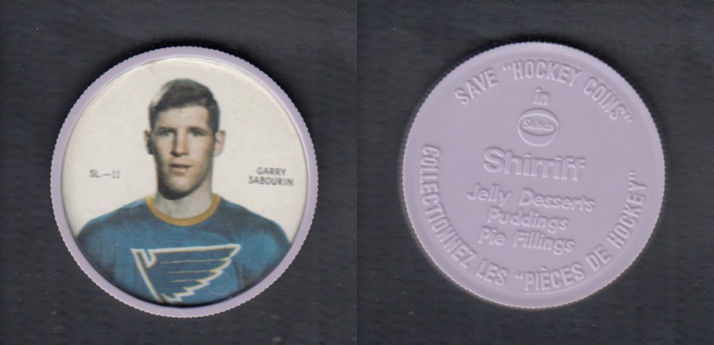 1968-69 SHIRRIFF HOCKEY COIN G. SABOURIN SL-11 *SP* photo 1968-69 SHIRRIFF HOCKEY COIN G. SABOURIN SL-11 *SP* photo