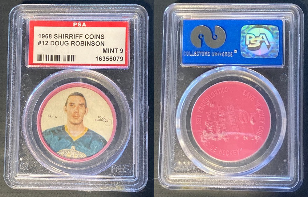 1968-69 SHIRRIFF HOCKEY COIN D. ROBINSON LA-12 *SP* photo 1968-69 SHIRRIFF HOCKEY COIN D. ROBINSON LA-12 *SP* photo