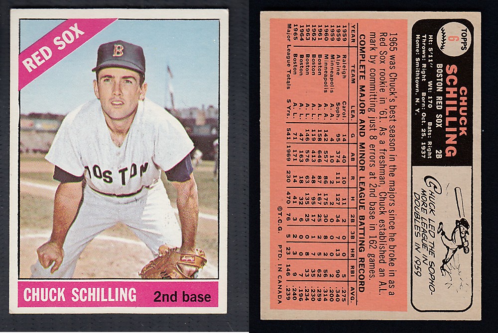 1966 O-PEE-CHEE BASEBALL CARD #6 C. SCHILLING photo