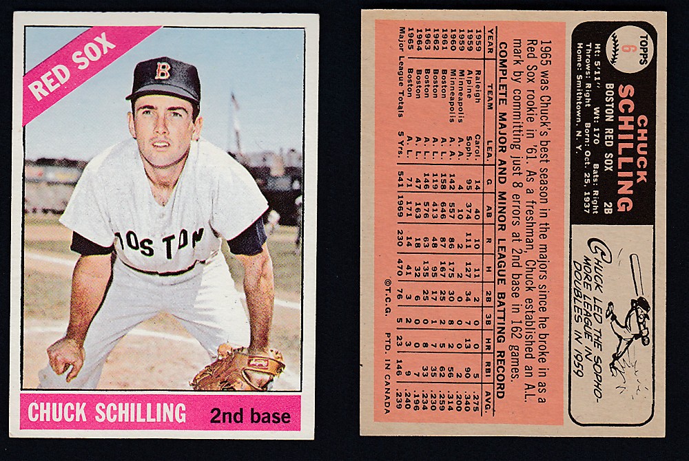 1966 O-PEE-CHEE BASEBALL CARD #6 C. SCHILLING photo 1966 O-PEE-CHEE BASEBALL CARD #6 C. SCHILLING photo