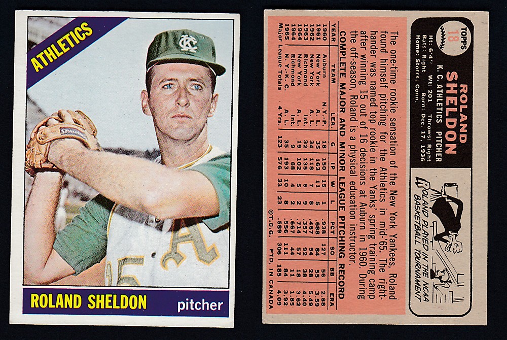 1966 O-PEE-CHEE BASEBALL CARD #18 R. SHELDON photo 1966 O-PEE-CHEE BASEBALL CARD #18 R. SHELDON photo