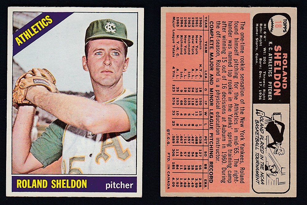 1966 O-PEE-CHEE BASEBALL CARD #18 R. SHELDON photo