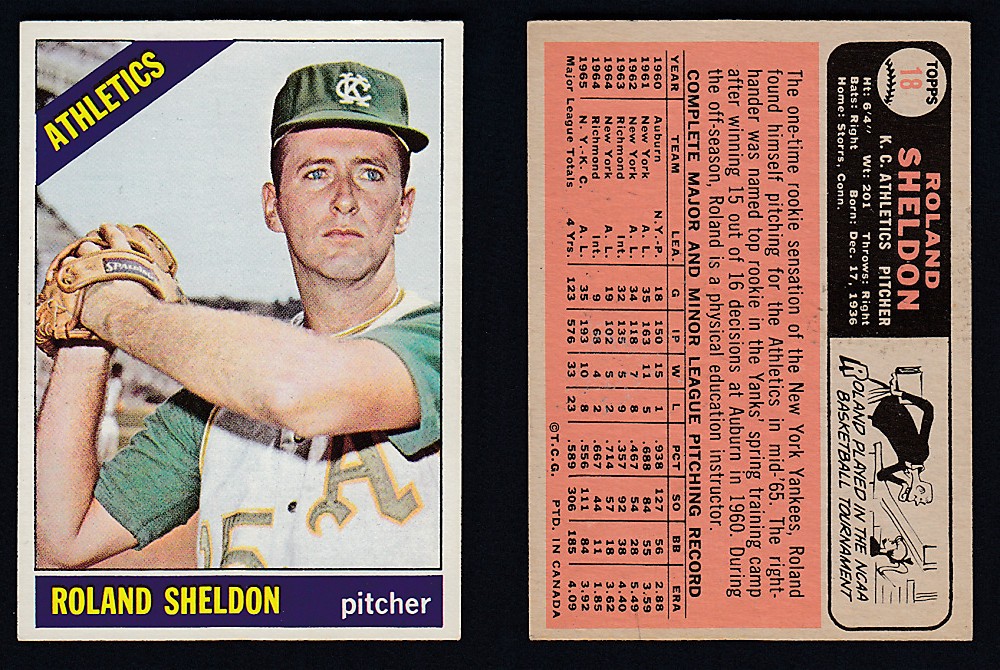 1966 O-PEE-CHEE BASEBALL CARD #18 R. SHELDON photo 1966 O-PEE-CHEE BASEBALL CARD #18 R. SHELDON photo