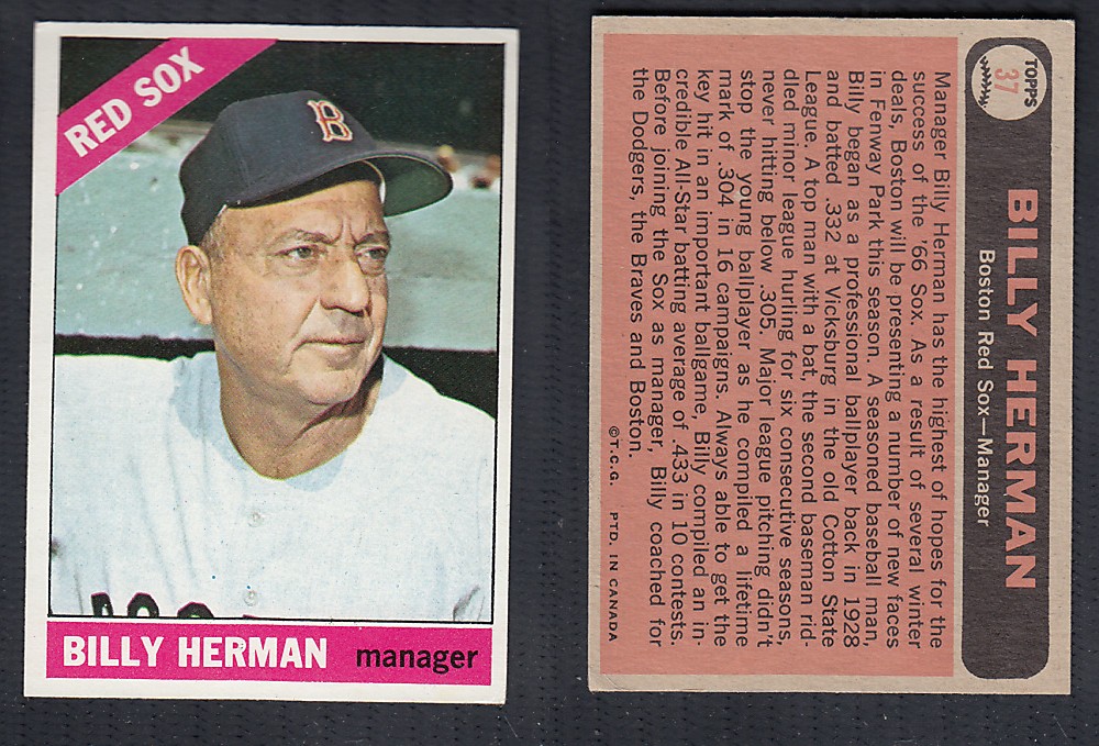 1966 O-PEE-CHEE BASEBALL CARD #37 B. HERMAN photo 1966 O-PEE-CHEE BASEBALL CARD #37 B. HERMAN photo