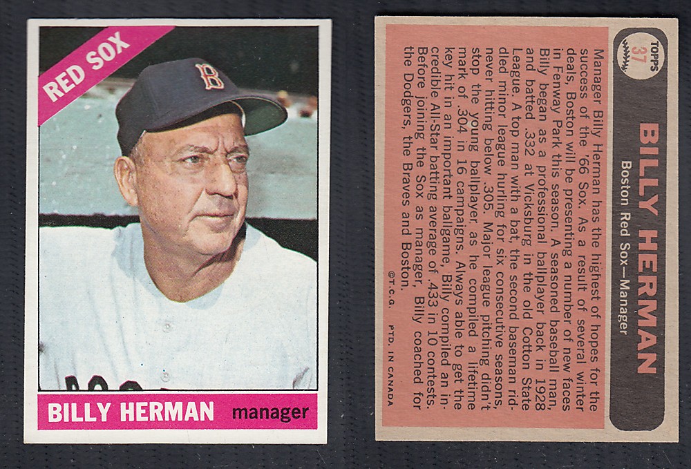 1966 O-PEE-CHEE BASEBALL CARD #37 B. HERMAN photo 1966 O-PEE-CHEE BASEBALL CARD #37 B. HERMAN photo