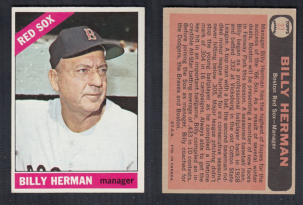 1966 O-PEE-CHEE BASEBALL CARD #37 B. HERMAN photo 1966 O-PEE-CHEE BASEBALL CARD #37 B. HERMAN photo