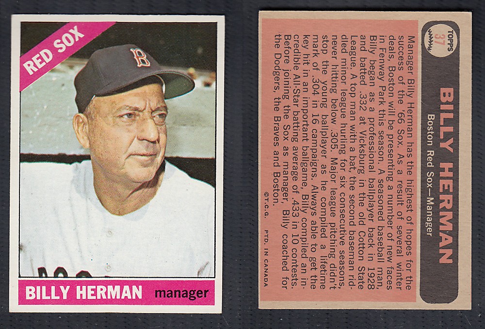 1966 O-PEE-CHEE BASEBALL CARD #37 B. HERMAN photo 1966 O-PEE-CHEE BASEBALL CARD #37 B. HERMAN photo