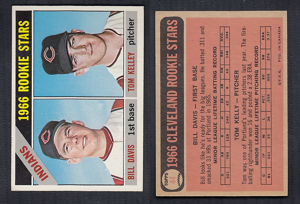 1966 O-PEE-CHEE BASEBALL CARD #44 CLEVELAND ROOKIE STARS photo 1966 O-PEE-CHEE BASEBALL CARD #44 CLEVELAND ROOKIE STARS photo