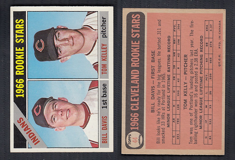 1966 O-PEE-CHEE BASEBALL CARD #44 CLEVELAND ROOKIE STARS photo 1966 O-PEE-CHEE BASEBALL CARD #44 CLEVELAND ROOKIE STARS photo