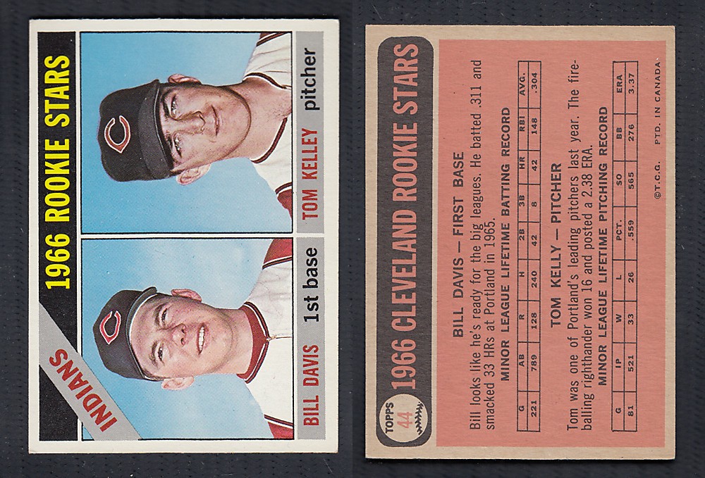 1966 O-PEE-CHEE BASEBALL CARD #44 CLEVELAND ROOKIE STARS photo 1966 O-PEE-CHEE BASEBALL CARD #44 CLEVELAND ROOKIE STARS photo