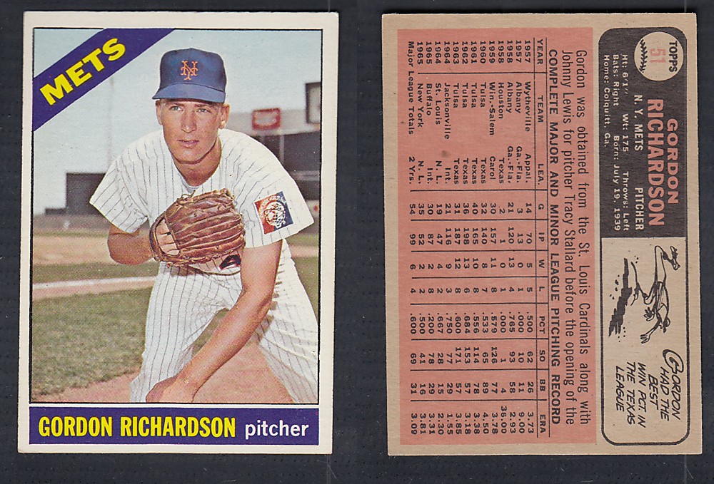 1966 O-PEE-CHEE BASEBALL CARD #51 G. RICHARDSON photo 1966 O-PEE-CHEE BASEBALL CARD #51 G. RICHARDSON photo