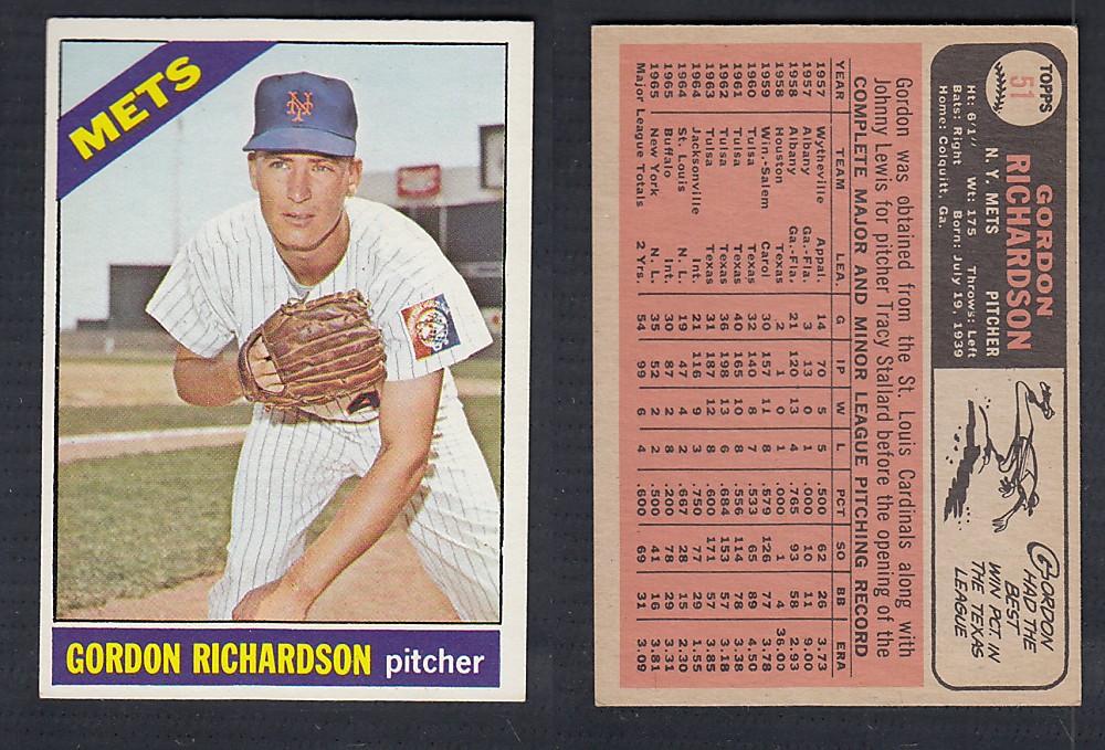 1966 O-PEE-CHEE BASEBALL CARD #51 G. RICHARDSON photo 1966 O-PEE-CHEE BASEBALL CARD #51 G. RICHARDSON photo