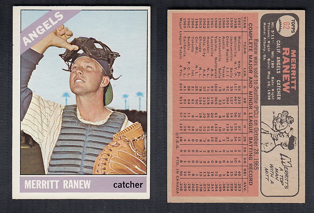 1966 O-PEE-CHEE BASEBALL CARD #62 M. RANEW photo 1966 O-PEE-CHEE BASEBALL CARD #62 M. RANEW photo
