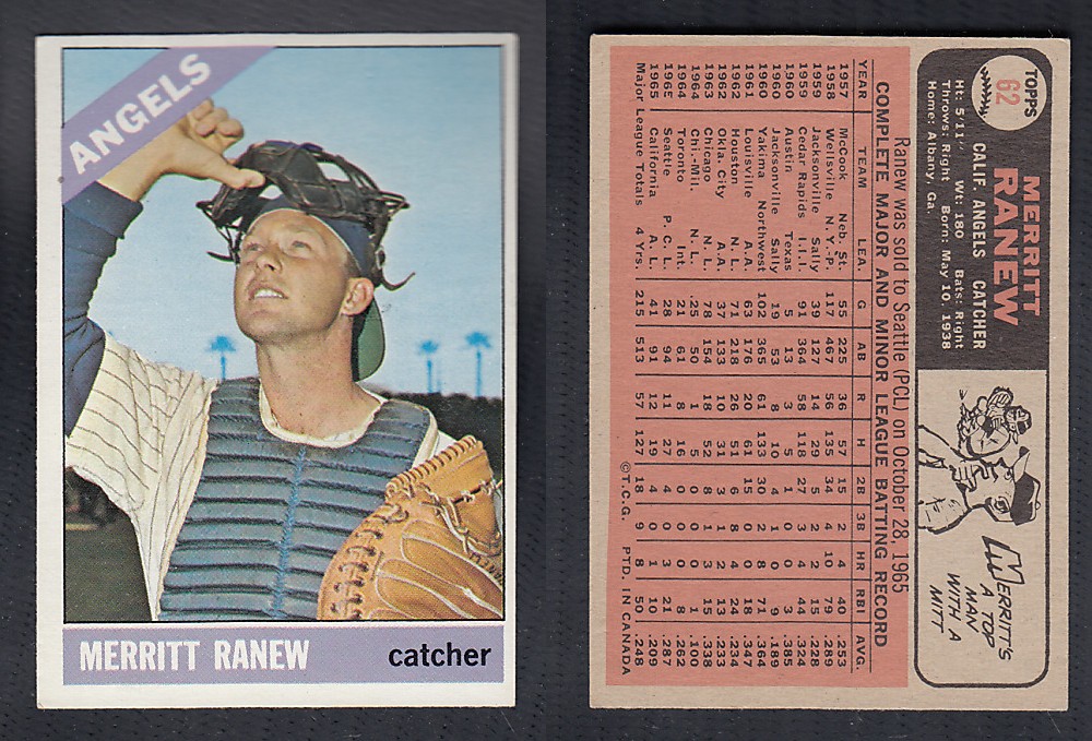 1966 O-PEE-CHEE BASEBALL CARD #62 M. RANEW photo 1966 O-PEE-CHEE BASEBALL CARD #62 M. RANEW photo